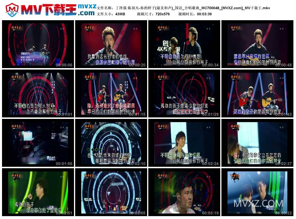 丁泽强 陈羽凡-你的样子(最美和声)_国语_合唱歌曲_MC700048